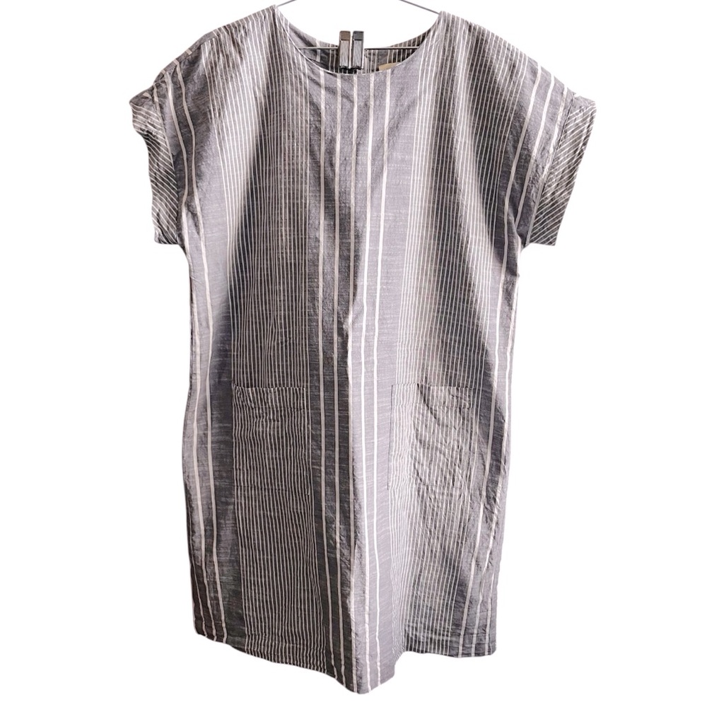 Appleseed’s 100% cotton Blue White Striped Shift Dress Womens size 16